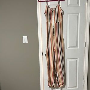 Striped jumpsuit with cut out